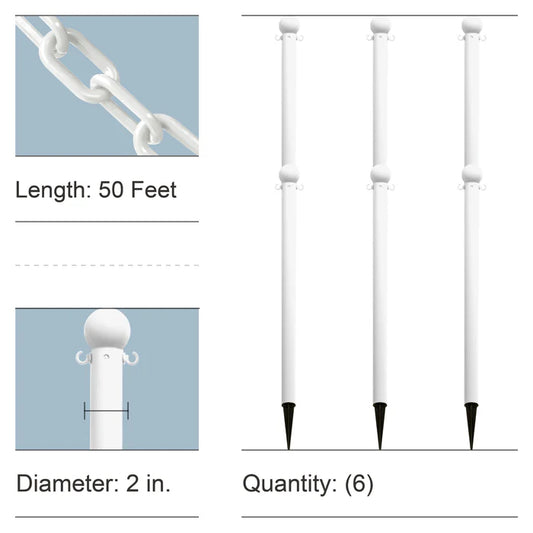 Ground Pole Kits with Plastic Chain
