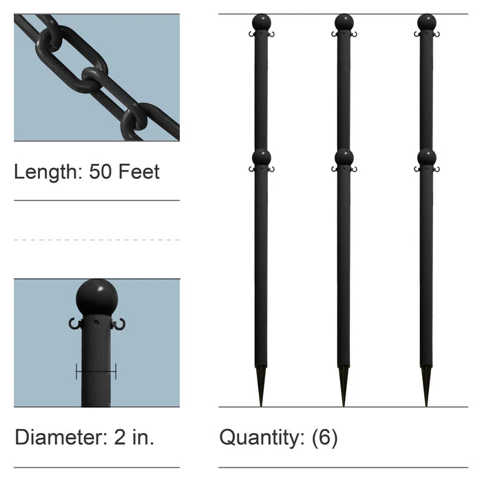 Ground Pole Kits with Plastic Chain