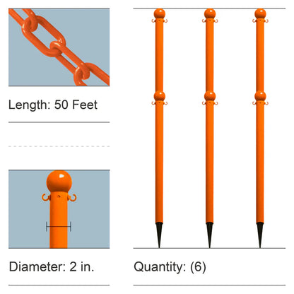 Ground Pole Kits with Plastic Chain