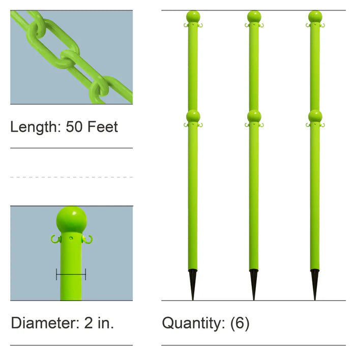 Ground Pole Kits with Plastic Chain