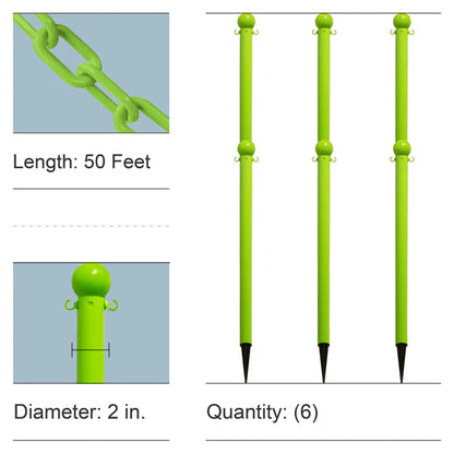 Ground Pole Kits with Plastic Chain