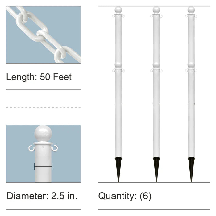 Ground Pole Kits with Plastic Chain