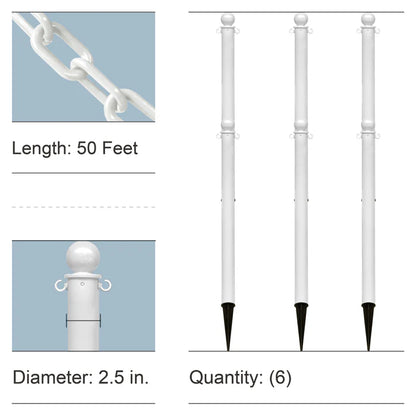 Ground Pole Kits with Plastic Chain