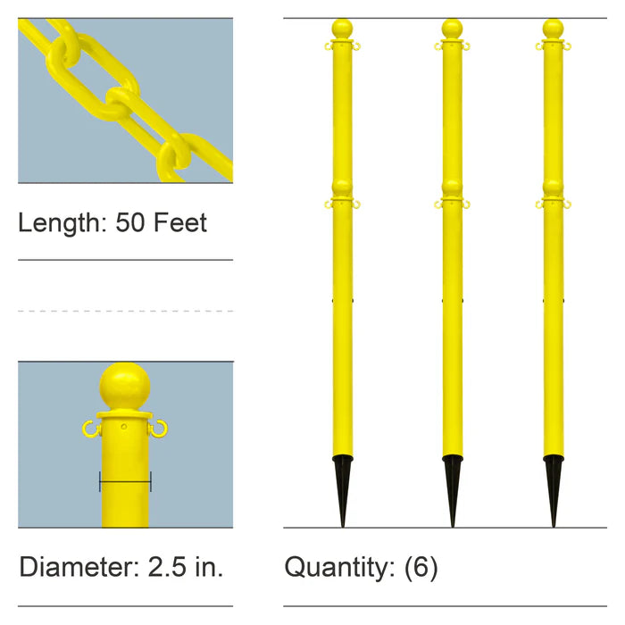 Ground Pole Kits with Plastic Chain