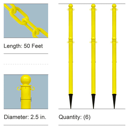 Ground Pole Kits with Plastic Chain