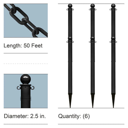 Ground Pole Kits with Plastic Chain
