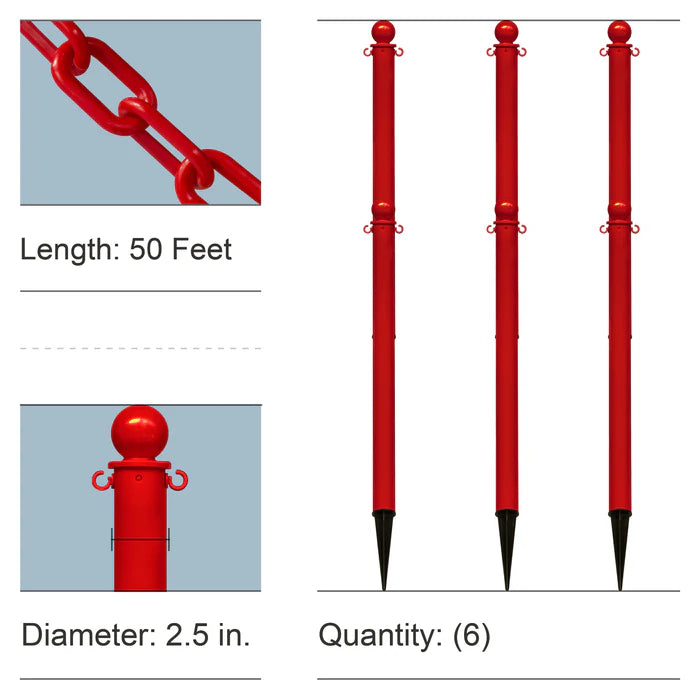 Ground Pole Kits with Plastic Chain