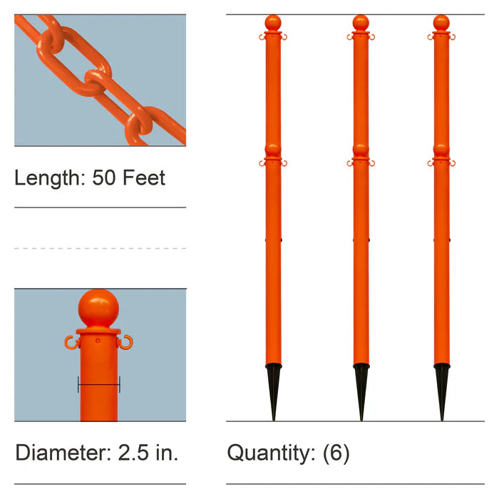 Ground Pole Kits with Plastic Chain