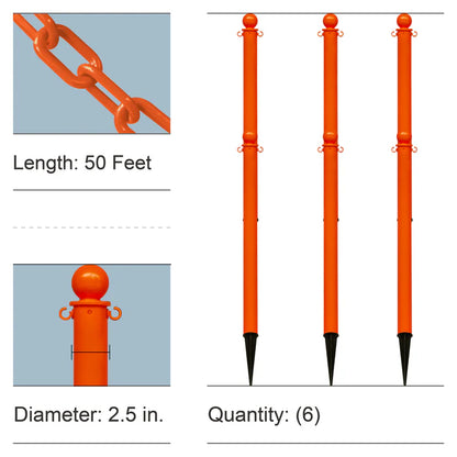 Ground Pole Kits with Plastic Chain