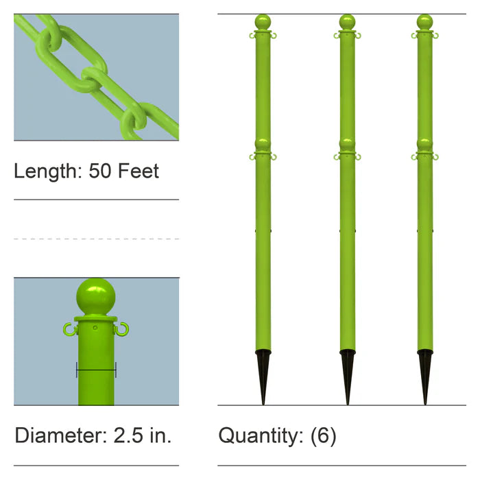 Ground Pole Kits with Plastic Chain