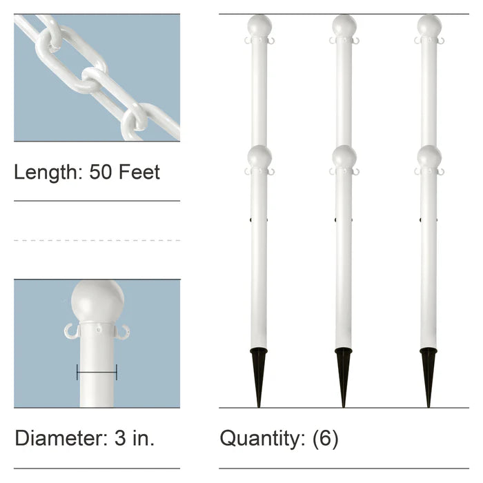 Ground Pole Kits with Plastic Chain