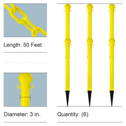 Ground Pole Kits with Plastic Chain