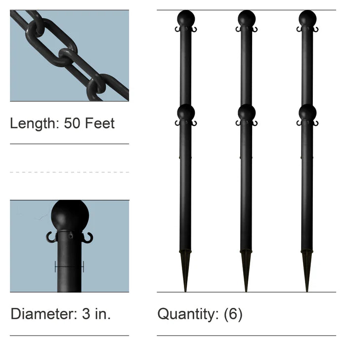 Ground Pole Kits with Plastic Chain