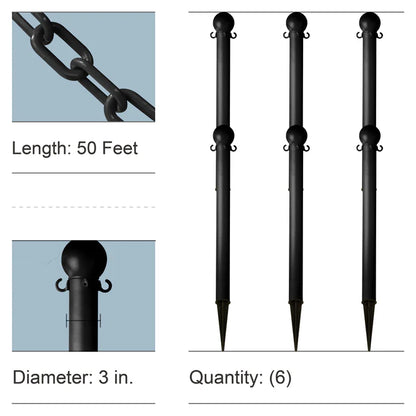 Ground Pole Kits with Plastic Chain