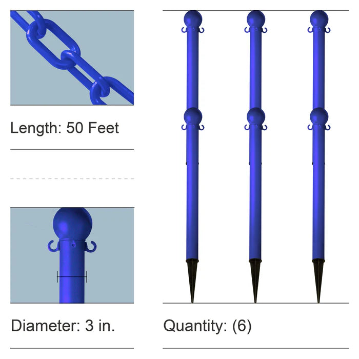 Ground Pole Kits with Plastic Chain