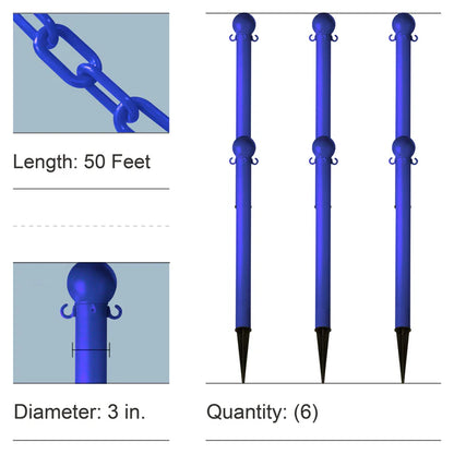 Ground Pole Kits with Plastic Chain