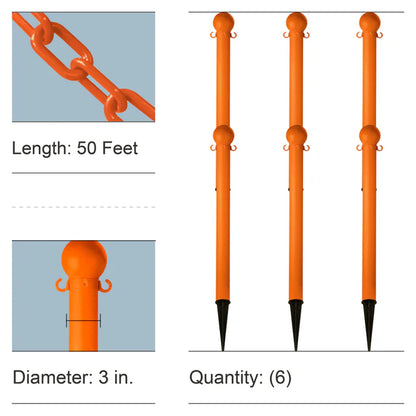 Ground Pole Kits with Plastic Chain
