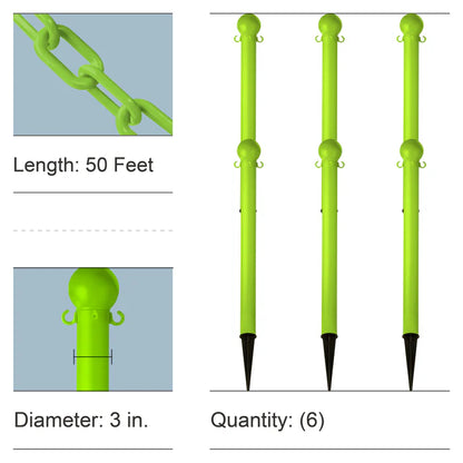 Ground Pole Kits with Plastic Chain