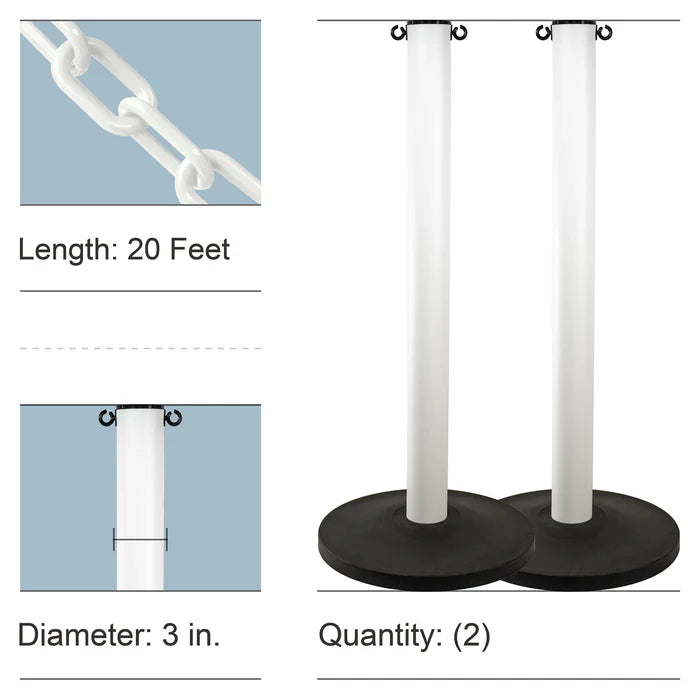 Industrial Stanchion Kits with Plastic Chain