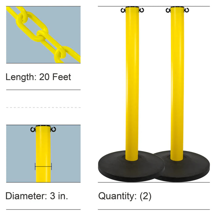 Industrial Stanchion Kits with Plastic Chain