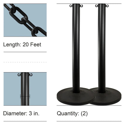 Industrial Stanchion Kits with Plastic Chain