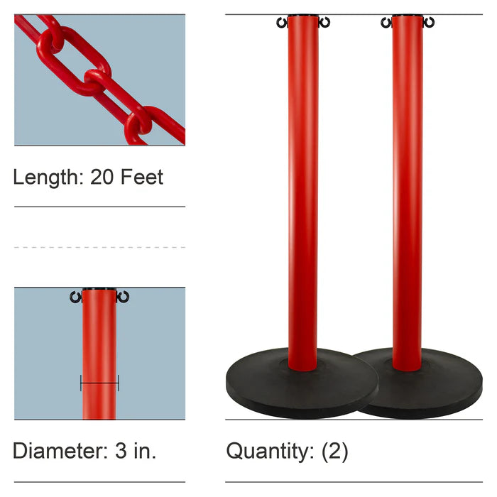 Industrial Stanchion Kits with Plastic Chain