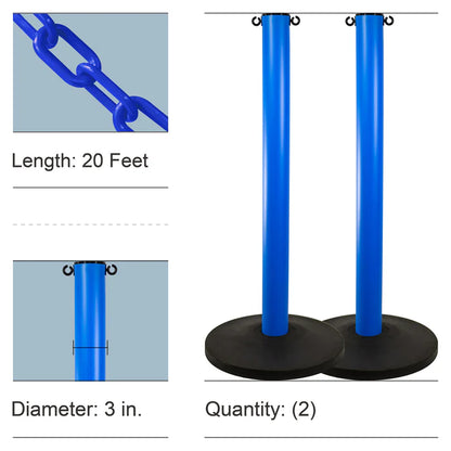 Industrial Stanchion Kits with Plastic Chain