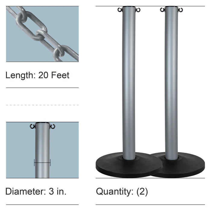 Industrial Stanchion Kits with Plastic Chain