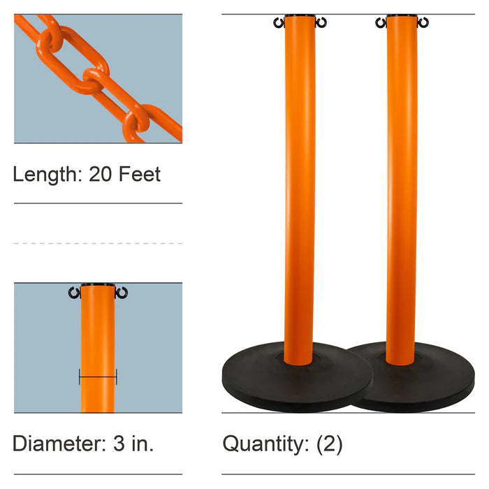 Industrial Stanchion Kits with Plastic Chain