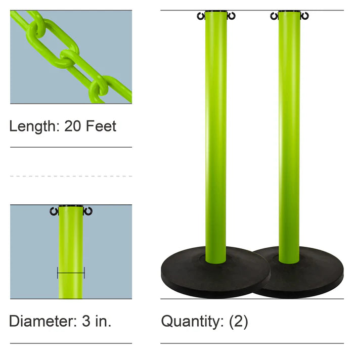 Industrial Stanchion Kits with Plastic Chain