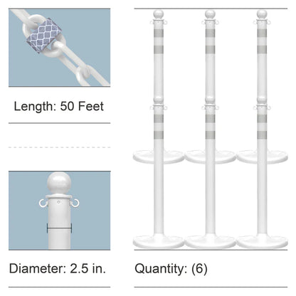 Reflective Stanchion Kits with Plastic Chain