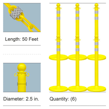 Reflective Stanchion Kits with Plastic Chain