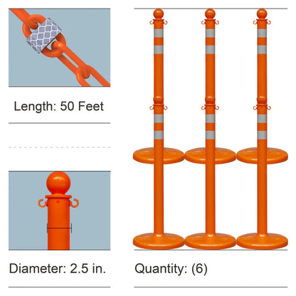 Reflective Stanchion Kits with Plastic Chain