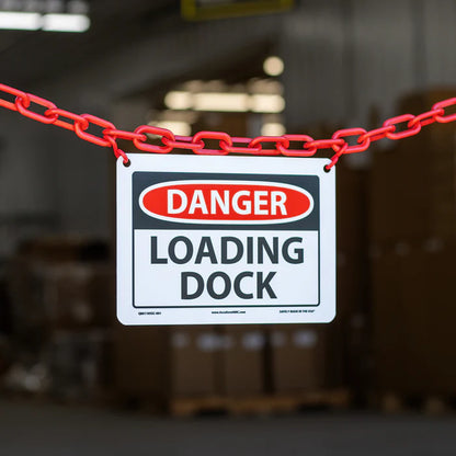 Danger Sign Loading Dock Kit -  Red & White Plastic Safety Chain