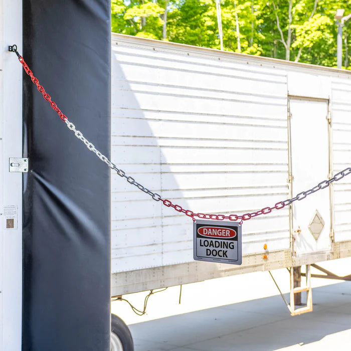 Danger Sign Loading Dock Kit -  Red & White Plastic Safety Chain