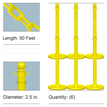 Stowable Stanchion Kits with Plastic Chain