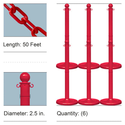 Stowable Stanchion Kits with Plastic Chain