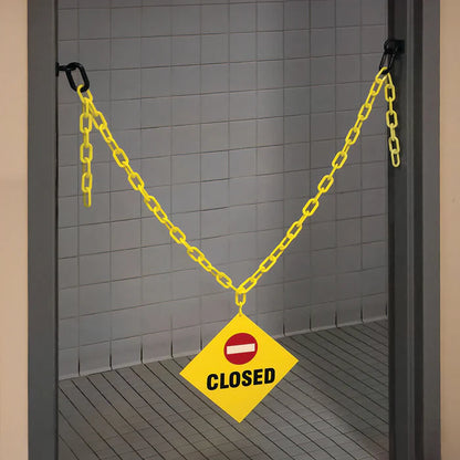 Closed Sign Kit - Yellow Plastic Safety Chain