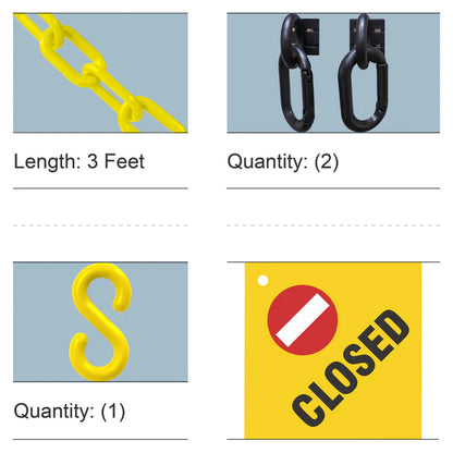 Closed Sign Kit - Yellow Plastic Safety Chain