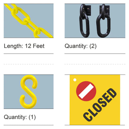 Closed Sign Kit - Yellow Plastic Safety Chain