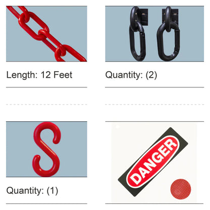 Danger Sign Kit - Red Plastic Safety Chain
