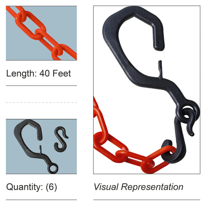 Delineator Hook Kit with Plastic Chain