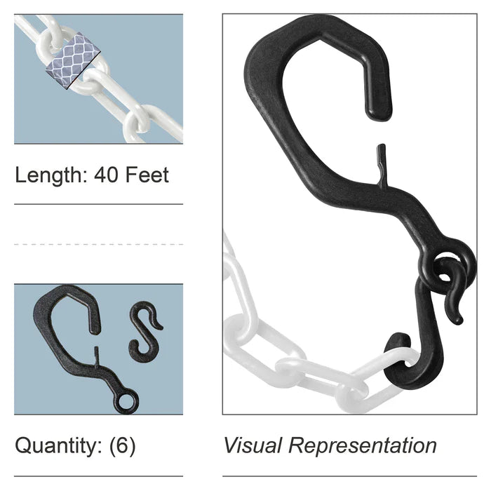 Delineator Hook Kit with Reflective Plastic Chain