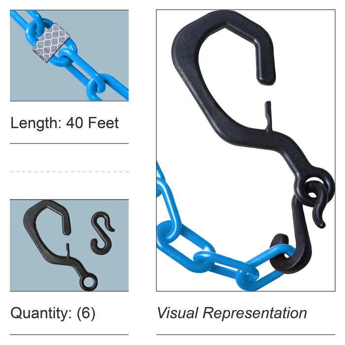 Delineator Hook Kit with Reflective Plastic Chain