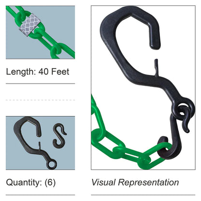 Delineator Hook Kit with Reflective Plastic Chain