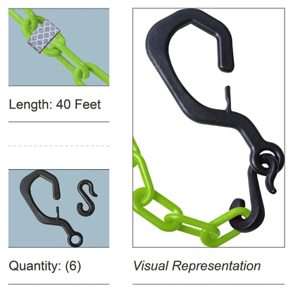 Delineator Hook Kit with Reflective Plastic Chain