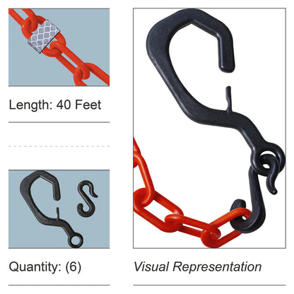 Delineator Hook Kit with Reflective Plastic Chain
