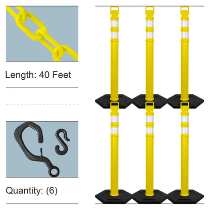 Traffic Delineator Posts Kits with Plastic Chain