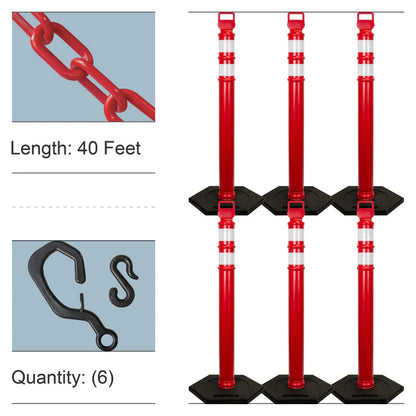 Traffic Delineator Posts Kits with Plastic Chain