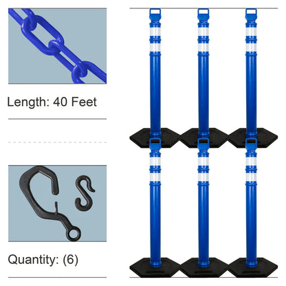 Traffic Delineator Posts Kits with Plastic Chain